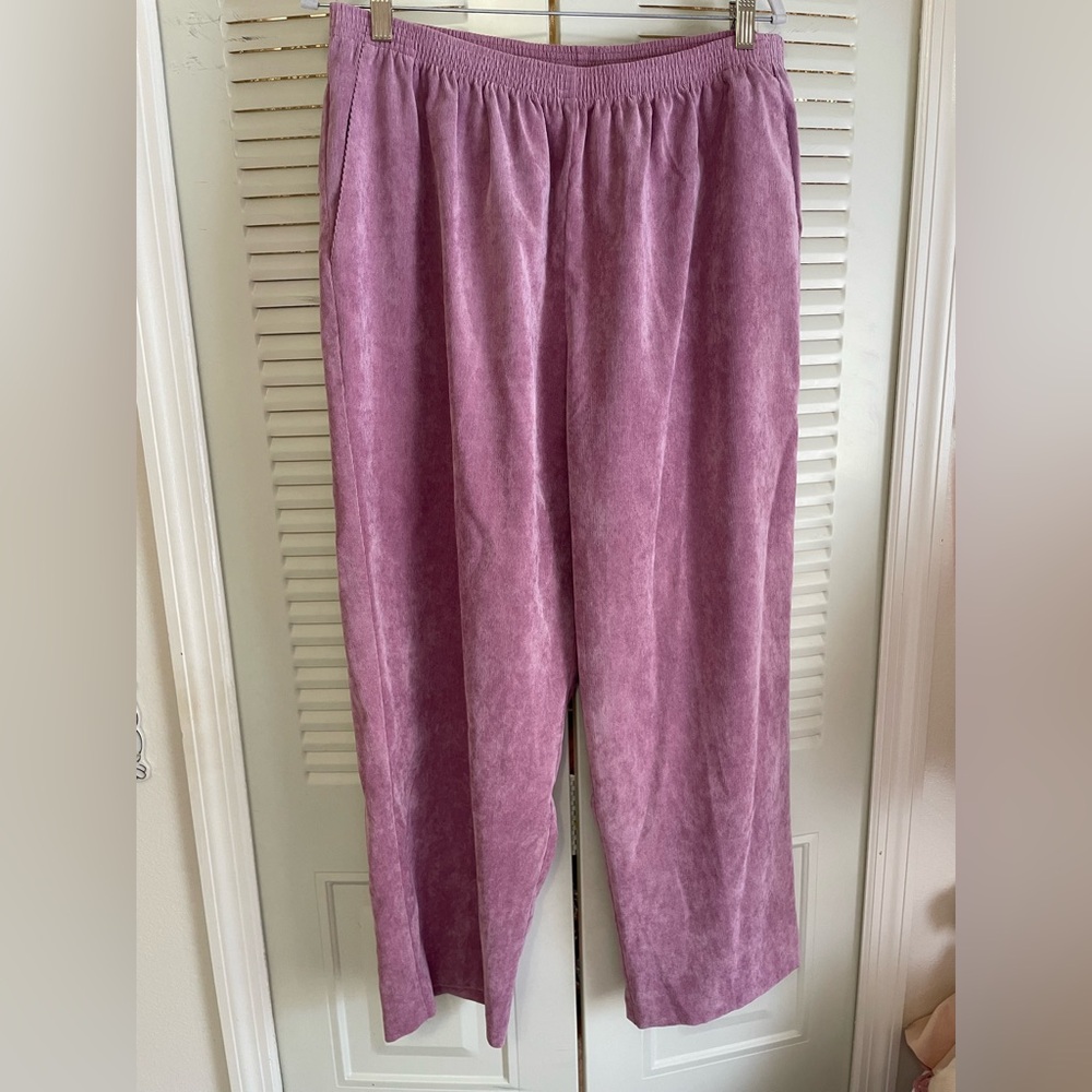 Alfred Dunner Purple Corduroy Pants